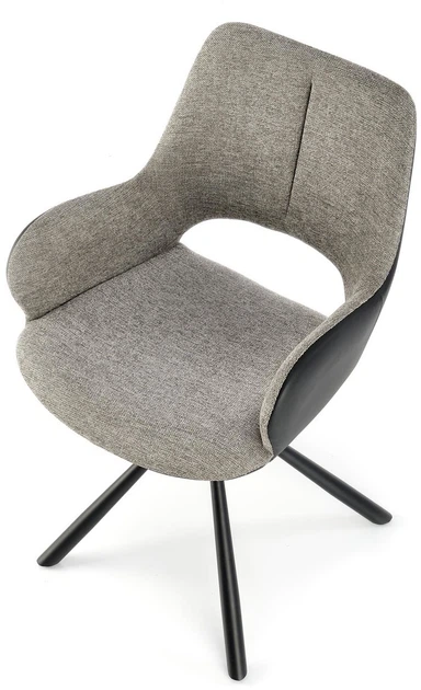 Стілець для кухні та вітальні Halmar K494 обертальний Попелястий/Чорний (5905248125933) - зображення 15