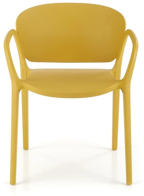 Krzesło do kuchni Halmar K491 plastikowe z podłokietnikami Musztardowe (5905248125865) - obraz 3