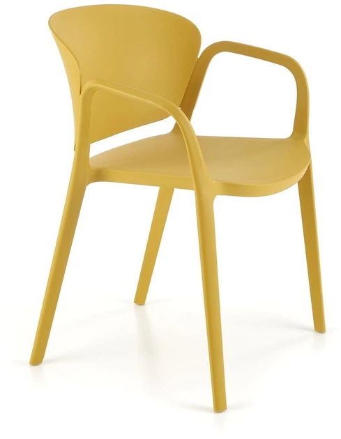 Krzesło do kuchni Halmar K491 plastikowe z podłokietnikami Musztardowe (5905248125865) - obraz 14