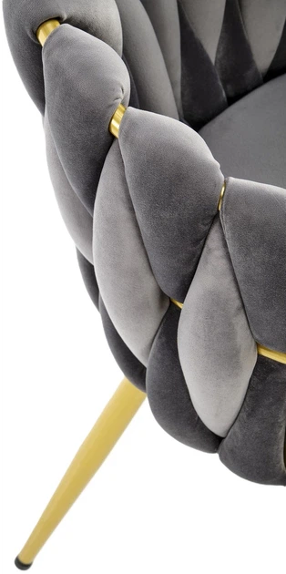 Krzesło do kuchni i salonu Halmar K517 ze złotym stelażem Popielate (5905248126367) - obraz 3