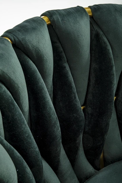 Стілець для кухні та вітальні Halmar K517 зі золотим каркасом Темно-зелений (5905248126350) - зображення 4