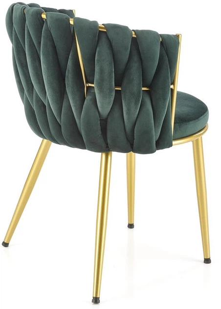 Стілець для кухні та вітальні Halmar K517 зі золотим каркасом Темно-зелений (5905248126350) - зображення 9