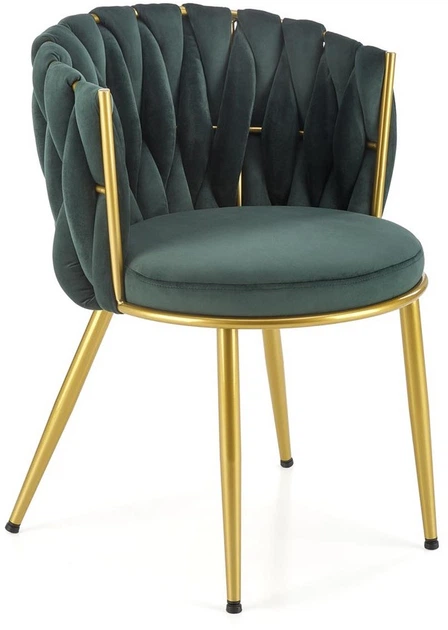 Стілець для кухні та вітальні Halmar K517 зі золотим каркасом Темно-зелений (5905248126350) - зображення 10