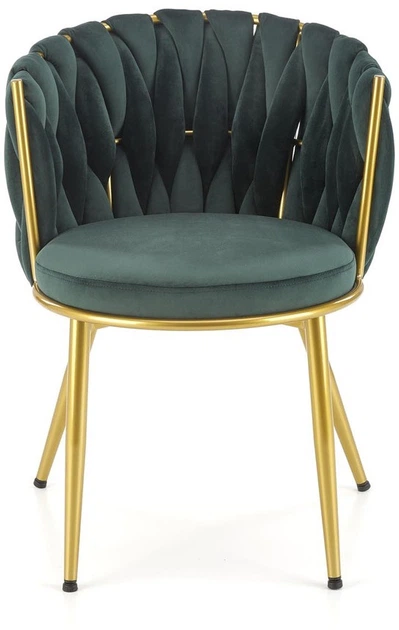 Стілець для кухні та вітальні Halmar K517 зі золотим каркасом Темно-зелений (5905248126350) - зображення 12