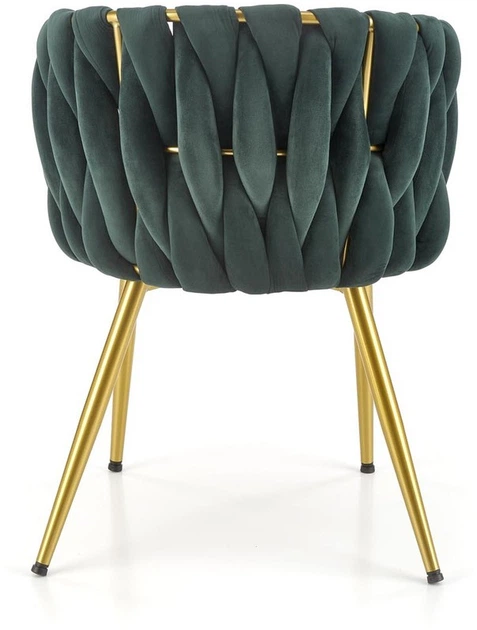 Стілець для кухні та вітальні Halmar K517 зі золотим каркасом Темно-зелений (5905248126350) - зображення 13
