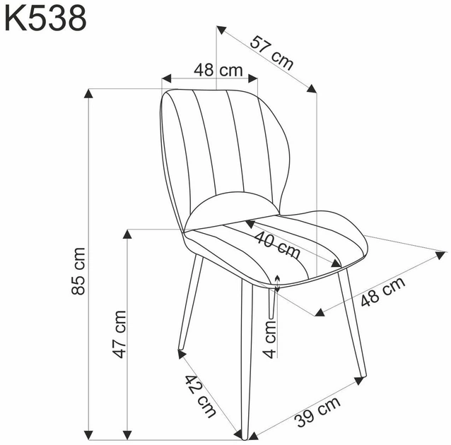 Krzesło do kuchni i salonu Halmar K538 Musztardowe (5905248132399) - obraz 3