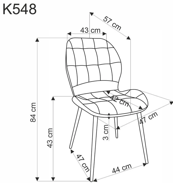 Стілець для кухні та вітальні Halmar K548 Попелястий (5905248132689) - зображення 3