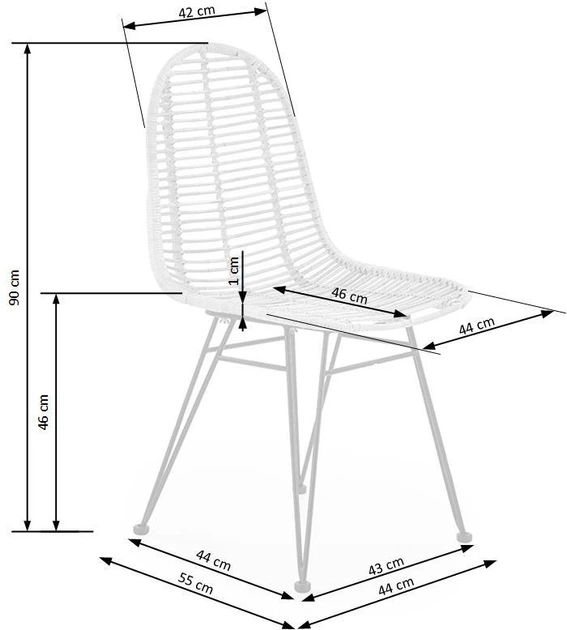 Krzesło do kuchni i salonu Halmar K337 z rattanu Naturalne (5905248118485) - obraz 9