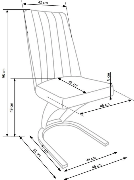 Krzesło do kuchni i salonu Halmar K338 na płozach Brązowe (5905248118492) - obraz 9