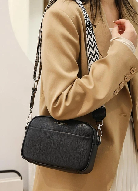 Стильна жіноча сумка cross-body з натуральної шкіри Gran-500 чорна - изображение 3
