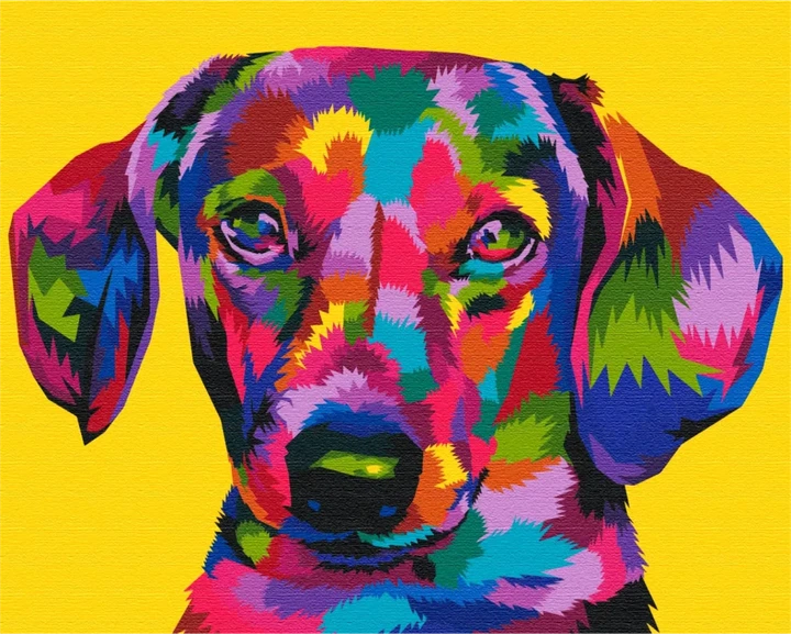 Картина за номерами Веселкова такса Brushme 48x60 (BS51794L) - Фото 1 Картина за номерами Веселкова такса Brushme 48x60 (BS51794L) - изображение 1