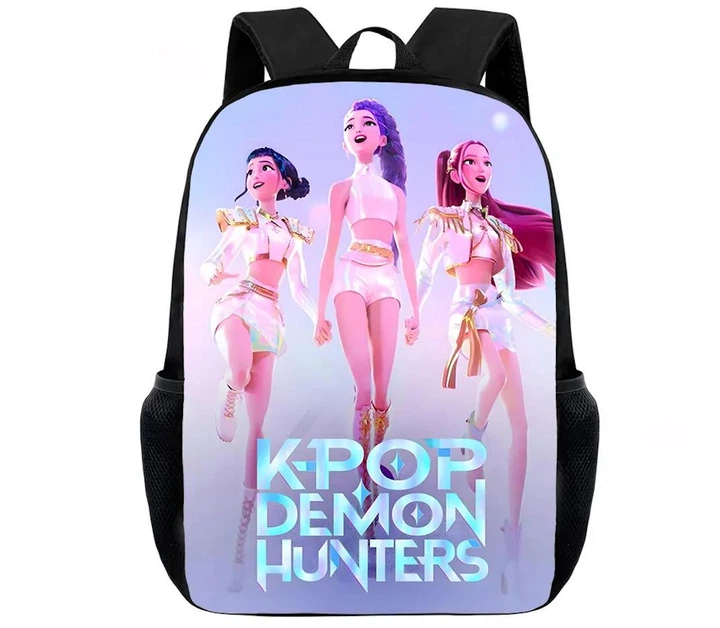 Дитячий рюкзак K-POP Demon Hunters Huntrix для дівчаток, шкільний Хантрікс рюкзак з великим відділенням для ноутбука та книг - Фото 1 Дитячий рюкзак K-POP Demon Hunters Huntrix для дівчаток, шкільний Хантрікс рюкзак з великим відділенням для ноутбука та книг - зображення 1