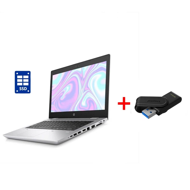 Ультрабук HP ProBook 640 G4 / 14" (1920x1080) IPS / Intel Core i3-8130U (2 (4) ядра по 2.2 - 3.4 GHz) / 8 GB DDR4 / 128 GB SSD / Intel UHD Graphics 620 / WebCam / Win 11 Pro б/у + Подарок Новый флеш-накопитель Kingston 64GB - Фото 1 Ультрабук HP ProBook 640 G4 / 14" (1920x1080) IPS / Intel Core i3-8130U (2 (4) ядра по 2.2 - 3.4 GHz) / 8 GB DDR4 / 128 GB SSD / Intel UHD Graphics 620 / WebCam / Win 11 Pro б/у + Подарок Новый флеш-накопитель Kingston 64GB - изображение 1