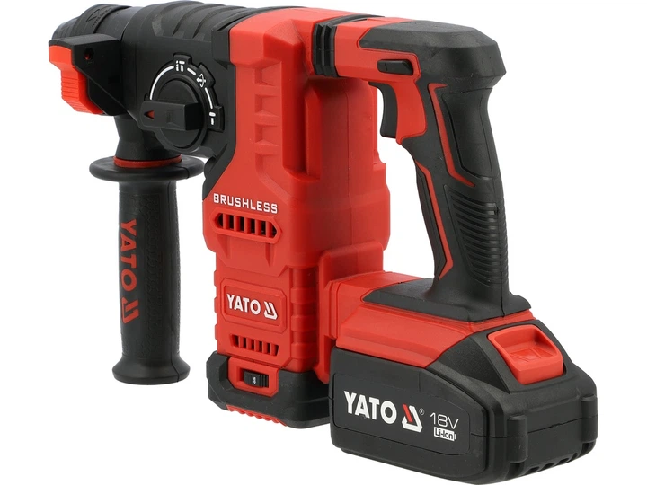 Młotowiertarka YATO SDS+ 1×4 Ah 18V z pionowym silnikiem (YT-827725) - obraz 2