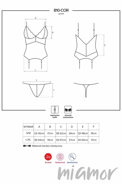 Корсет Obsessive 810-COR-2 corset L/XL Белый - изображение 5