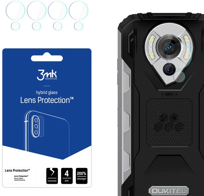 Zestaw szkieł hartowanych 3MK Lens Protection na aparat Oukitel WP16 4 szt (5903108464697) - obraz 1