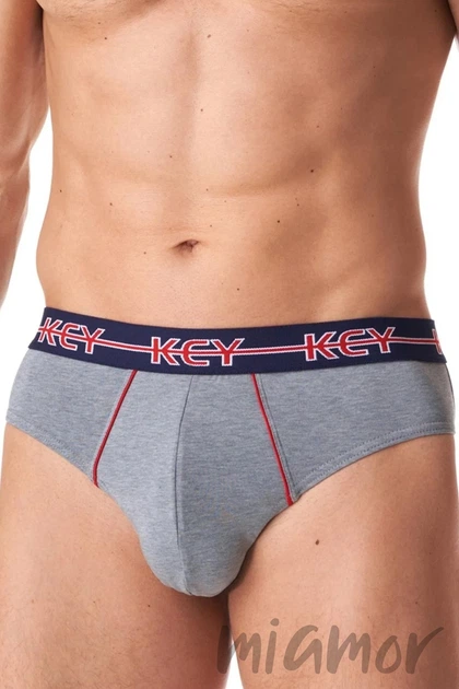 Трусы-слип мужские хлопковые KEY MPP 177 B23 (2 шт) M Серые/Синие - изображение 2