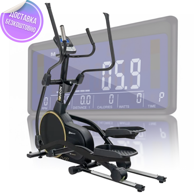 Орбитрек переднеприводный Hop-Sport HS-250CF Jucon Black-Gold Складной Шаг 43 см - изображение 10