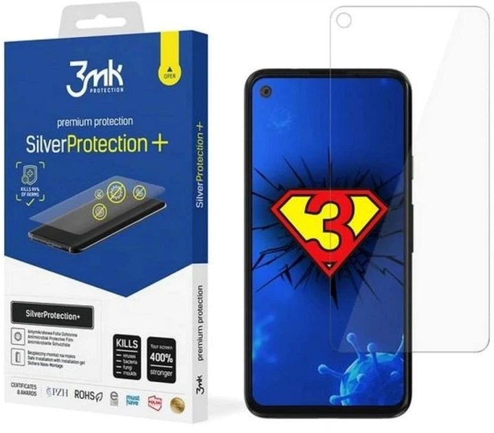 Захисна плівка 3MK Silver Protection+ для Google Pixel 4a антибактеріальна (5903108302074) - зображення 1