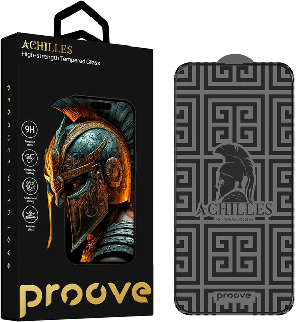 Защитное стекло для смартфона Apple iPhone 17/16 Pro Proove Achilles Black (590100001) - Фото 1 Защитное стекло для смартфона Apple iPhone 17/16 Pro Proove Achilles Black (590100001) - изображение 1