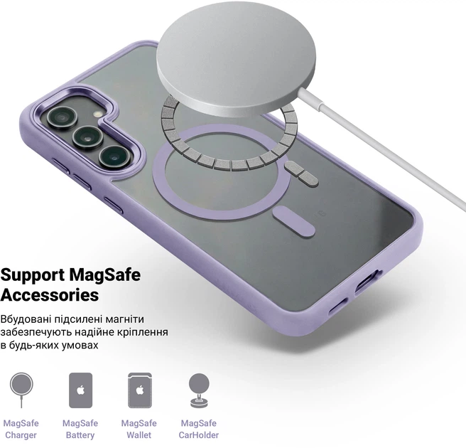 Чохол для смартфона Samsung Galaxy S24 Plus ArmorStandart Unit MagSafe Lavender (ARM74864) - зображення 4