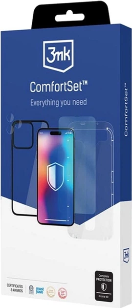 Комплект панель + скло 3MK Comfort Set для Apple iPhone 14 Pro Прозорий (5903108523318) - зображення 2