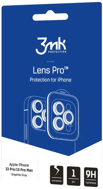Szkło hartowane 3MK Lens Protection Pro na aparat iPhone 13 Pro/13 Pro Max z ramką montażową (5903108484022) - obraz 2