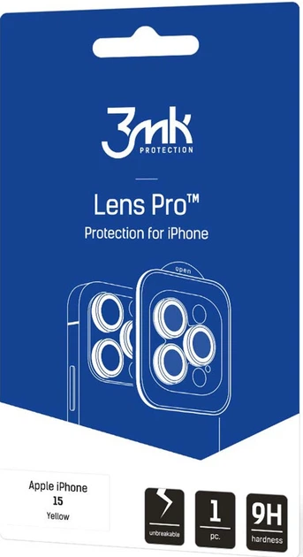Szkło hartowane 3MK Lens Protection Pro na aparat iPhone 15 z ramką montażową (5903108528610) - obraz 2