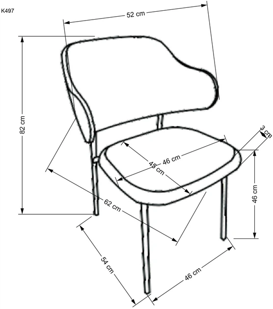 Стілець для кухні та вітальні Halmar K497 Попелястий (5905248125995) - зображення 8