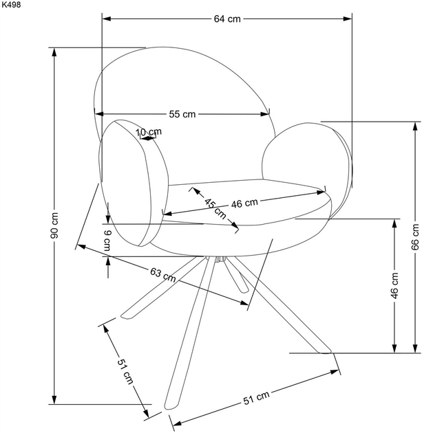 Krzesło do kuchni i salonu Halmar K498 obrotowe Cappucino (5905248126015) - obraz 8