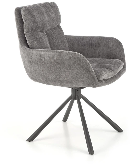 Стілець для кухні та вітальні Halmar K495 обертальний Попелястий (5905248125957) - зображення 10