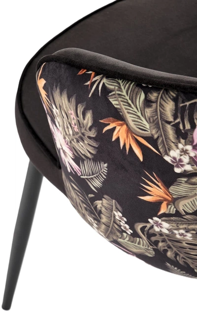 Krzesło do kuchni i salonu Halmar K506 Czarne ze wzorem (5905248126152) - obraz 3