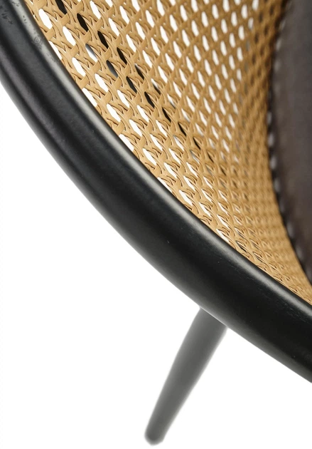 Krzesło do kuchni i salonu Halmar K508 z rattanu Popielate (5905248126183) - obraz 6