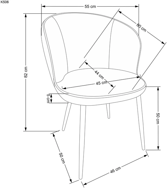 Krzesło do kuchni i salonu Halmar K506 Czarne ze wzorem (5905248126152) - obraz 7