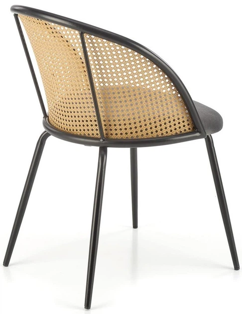 Krzesło do kuchni i salonu Halmar K508 z rattanu Popielate (5905248126183) - obraz 9