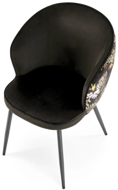 Krzesło do kuchni i salonu Halmar K506 Czarne ze wzorem (5905248126152) - obraz 13
