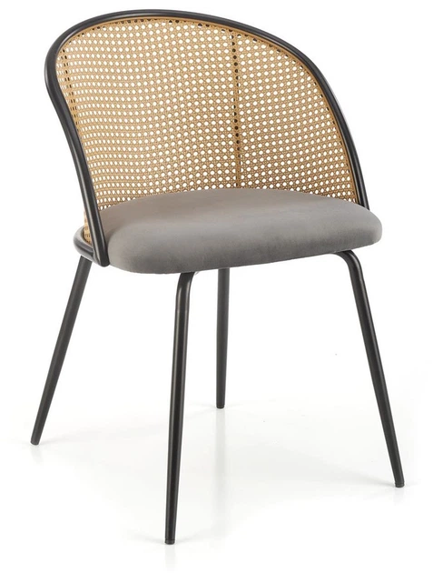 Krzesło do kuchni i salonu Halmar K508 z rattanu Popielate (5905248126183) - obraz 10