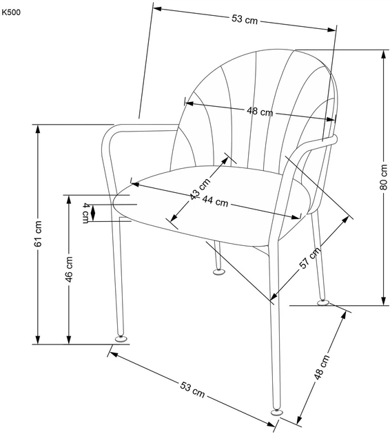 Krzesło do kuchni i salonu Halmar K500 ze złotym stelażem Beżowe/Czarne (5905248126060) - obraz 9