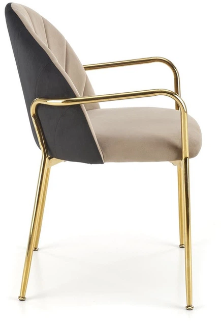 Krzesło do kuchni i salonu Halmar K500 ze złotym stelażem Beżowe/Czarne (5905248126060) - obraz 12