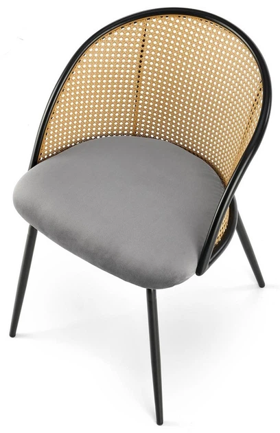 Krzesło do kuchni i salonu Halmar K508 z rattanu Popielate (5905248126183) - obraz 14