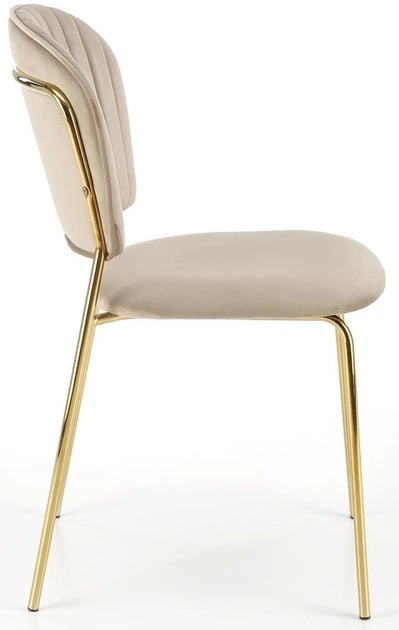 Стілець для кухні та вітальні Halmar K499 зі золотим каркасом Бежевий (5905248126039) - зображення 16