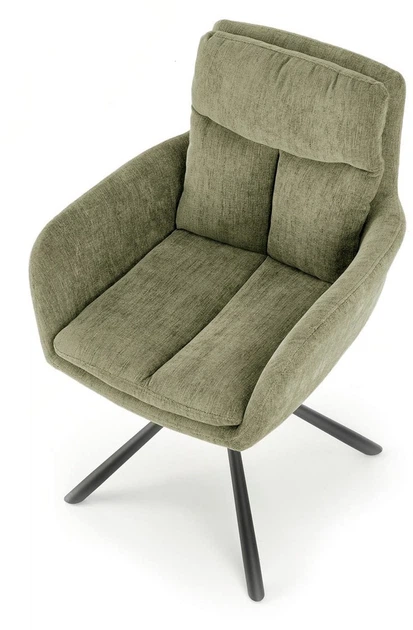 Стілець для кухні та вітальні Halmar K495 обертальний Оливковий (5905248131903) - зображення 11