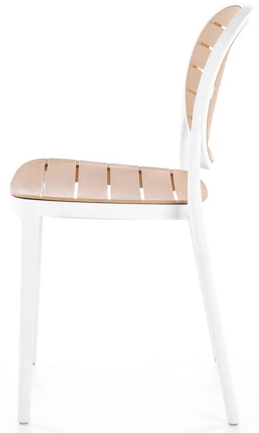 Стілець для кухні Halmar K529 пластиковий Білий/Натуральний (5905248132115) - зображення 5