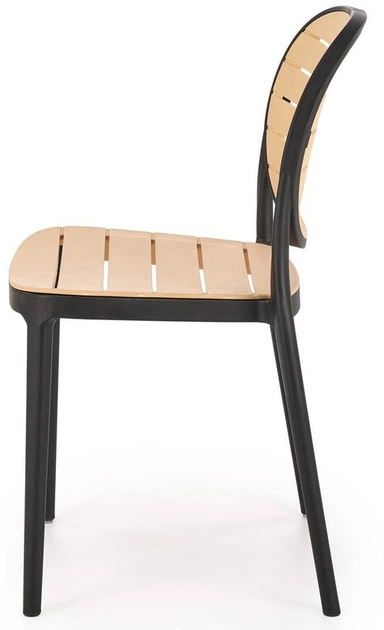Стілець для кухні Halmar K529 пластиковий Чорний/Натуральний (5905248132139) - зображення 5