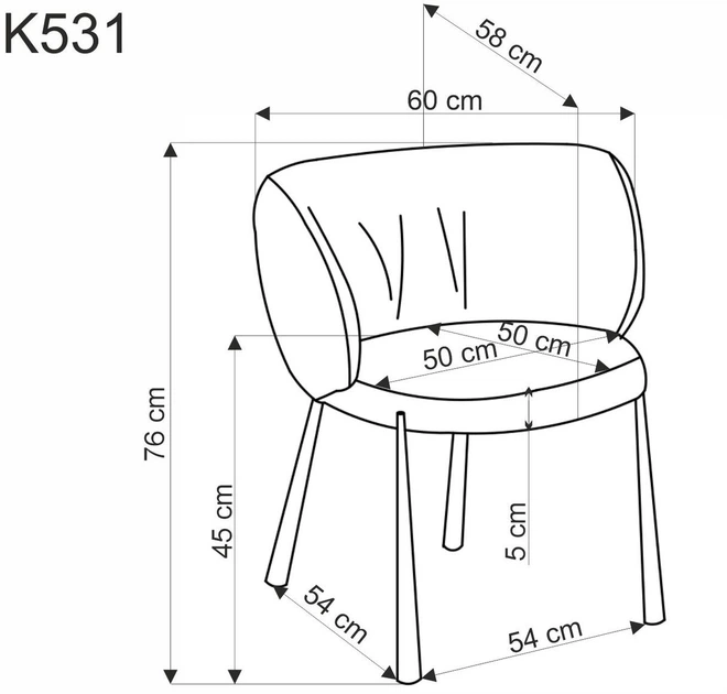Krzesło do kuchni i salonu Halmar K531 Musztardowe (5905248132177) - obraz 4
