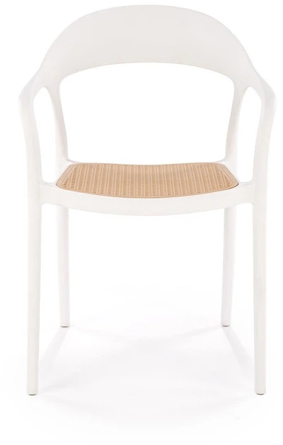 Krzesło do kuchni Halmar K530 plastikowe z podłokietnikami Białe/Naturalne (5905248132146) - obraz 8