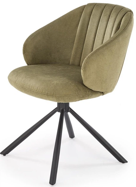 Стілець для кухні та вітальні Halmar K533 обертальний Оливковий (5905248132245) - зображення 6