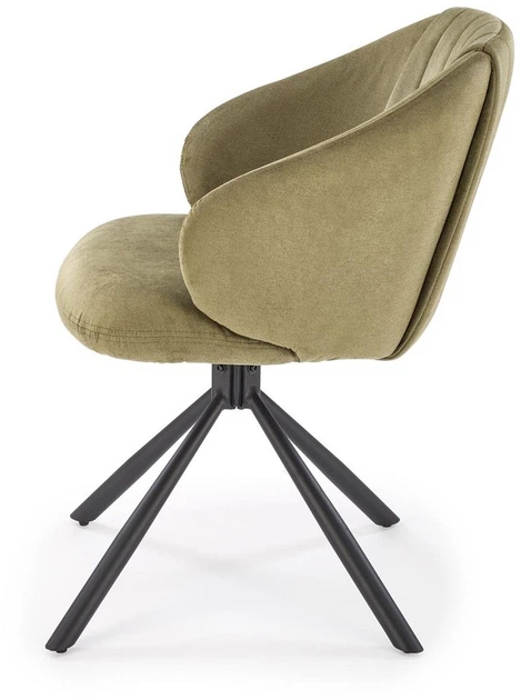 Стілець для кухні та вітальні Halmar K533 обертальний Оливковий (5905248132245) - зображення 7