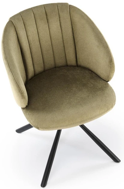 Стілець для кухні та вітальні Halmar K533 обертальний Оливковий (5905248132245) - зображення 10