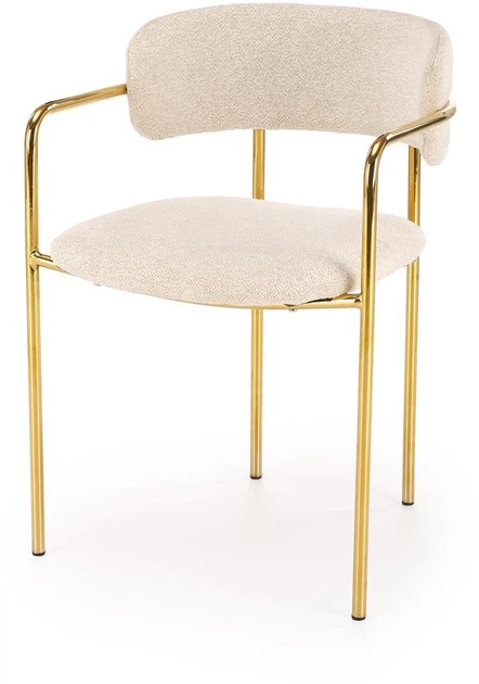 Krzesło do kuchni i salonu Halmar K537 ze złotym stelażem Kremowe (5905248132344) - obraz 6